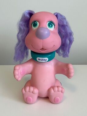 Vintage 90s Tyco "Rub-a-Doggie" Buffy Swivel Head Toy (b9)